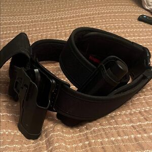 Premium Black Duty Belt with Paddle Holster - Unbranded